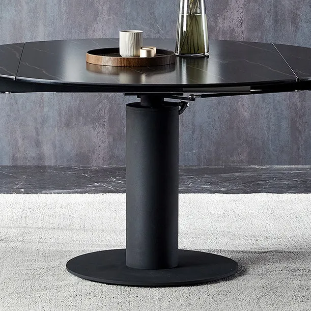 Set da pranzo moderno pietra sinterizzata Set da pranzo rotondo da 1/3/4/5/7 pezzi Clearhalo