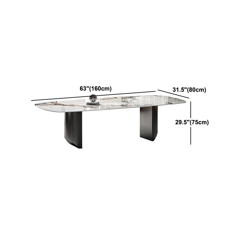 Set da pranzo moderno pietra sinterizzata Set da pranzo rettangolare 1/2/5 pezzi per sale da pranzo Clearhalo