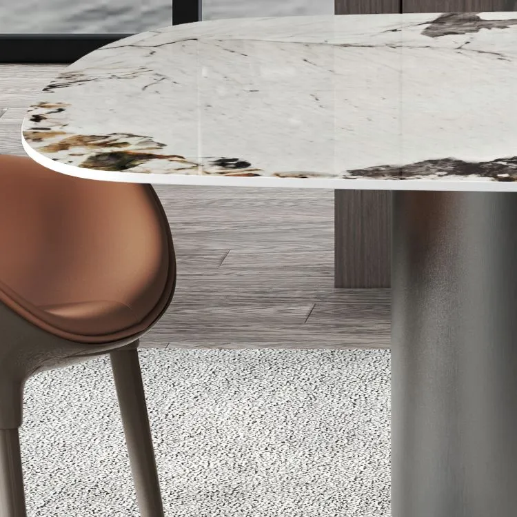 Set da pranzo moderno pietra sinterizzata Set da pranzo rettangolare 1/2/5 pezzi per sale da pranzo Clearhalo