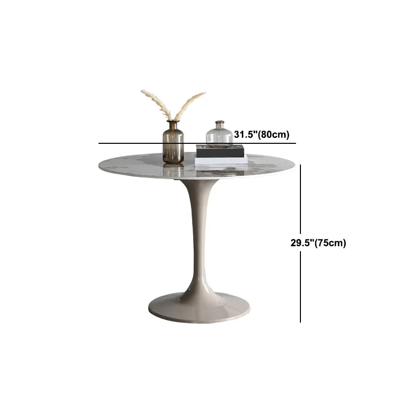 Set da pranzo moderno pietra sinterizzata Set da pranzo rotondo 1/2/4/5 pezzi Clearhalo
