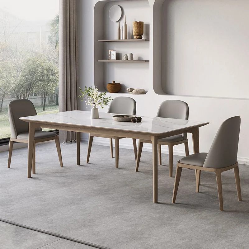 Set da pranzo moderno pietra sinterizzata Set da tavolo da pranzo da 1/4/5/7 pezzi per uso domestico Clearhalo