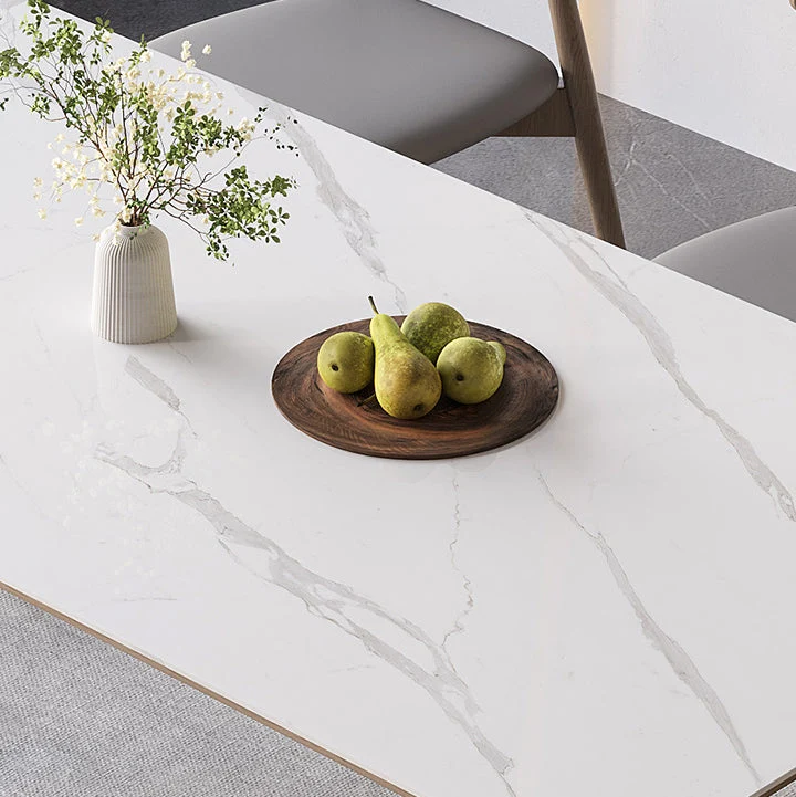 Set da pranzo moderno pietra sinterizzata Set da tavolo da pranzo da 1/4/5/7 pezzi per uso domestico Clearhalo