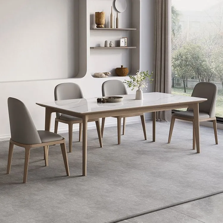 Set da pranzo moderno pietra sinterizzata Set da tavolo da pranzo da 1/4/5/7 pezzi per uso domestico Clearhalo