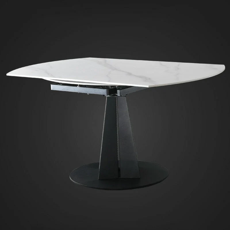Set da pranzo moderno pietra sinterizzata Set da pranzo rotondo da 1/4/5/7 pezzi Clearhalo