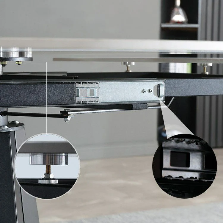 Set da pranzo moderno pietra sinterizzata Set da pranzo rotondo da 1/4/5/7 pezzi Clearhalo