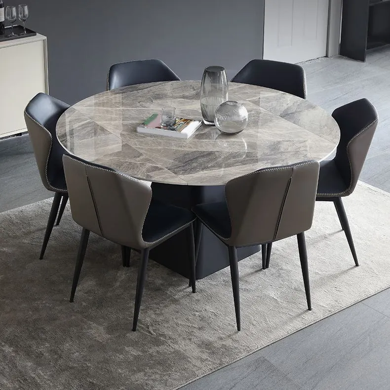 Set da pranzo moderno pietra sinterizzata Set da pranzo da 1/2/7 pezzi per cucina Clearhalo