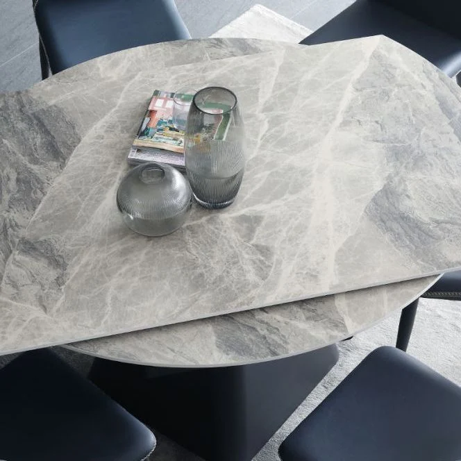 Set da pranzo moderno pietra sinterizzata Set da pranzo da 1/2/7 pezzi per cucina Clearhalo