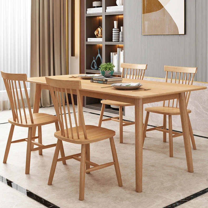 Set da pranzo moderno rettangolare 1/2/5/7 pezzi Mobili da pranzo per interni Clearhalo