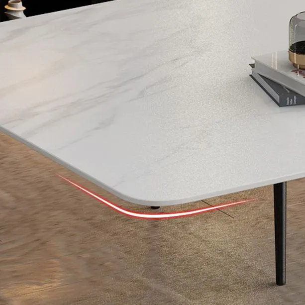Set da pranzo moderno rettangolare da 1/2/5/7 pezzi con piano pietra sinterizzata Clearhalo
