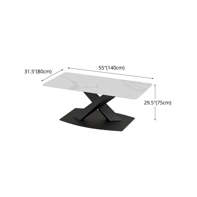 Set da pranzo moderno rettangolare da 1/2/5/7 pezzi con piano pietra sinterizzata Clearhalo