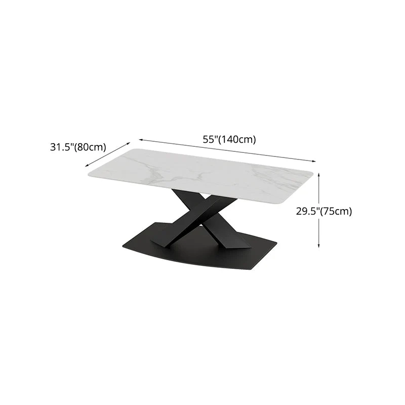 Set da pranzo moderno rettangolare da 1/2/5/7 pezzi con piano pietra sinterizzata Clearhalo