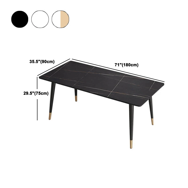 Set da pranzo moderno rettangolare Set da tavolo da pranzo per interni con base nera da 1/4/5 pezzi Clearhalo