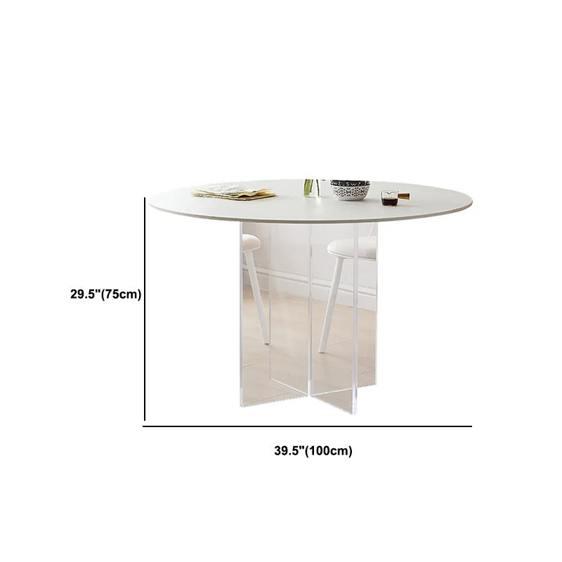 Set da pranzo moderno Tavolo da pranzo rotondo da 1/3/4/5 pezzi con sedie laterali bianco Clearhalo