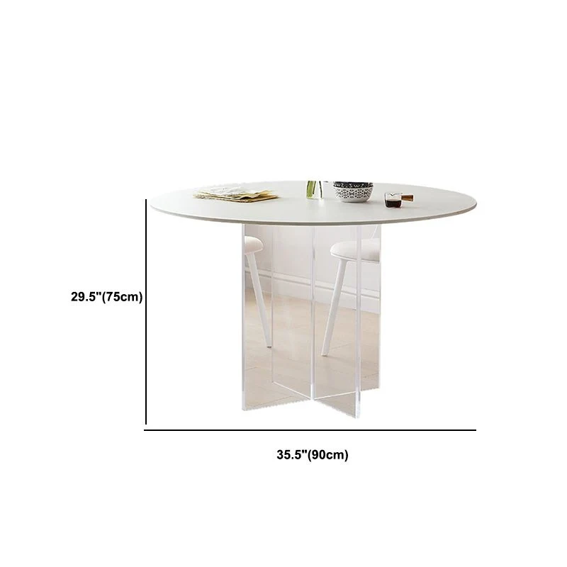 Set da pranzo moderno Tavolo da pranzo rotondo da 1/3/4/5 pezzi con sedie laterali bianco Clearhalo
