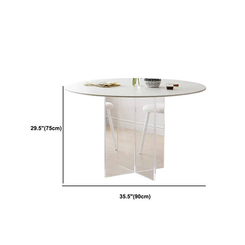 Set da pranzo moderno Tavolo da pranzo rotondo da 1/3/4/5 pezzi con sedie laterali bianco Clearhalo