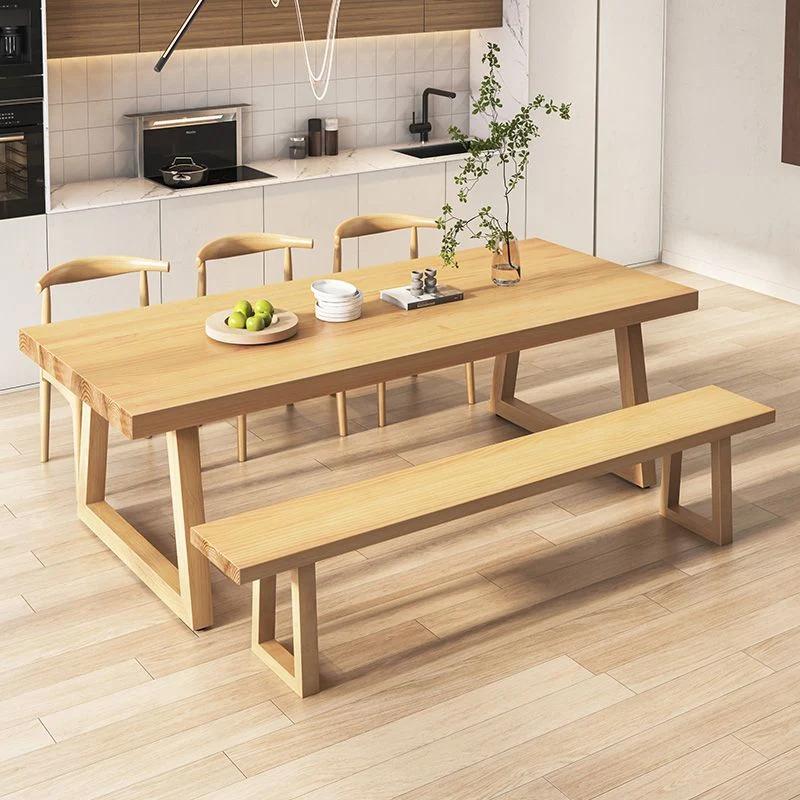 Set da pranzo moderno Tavolo da pranzo e sedie legno massello da 1/2/3/4/5/7 pezzi Clearhalo