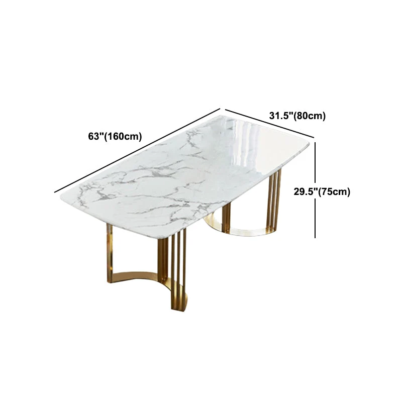 Set da pranzo nordico da 1/2/7/9 pezzi Tavolo da pranzo rettangolare pietra per sala da pranzo Clearhalo