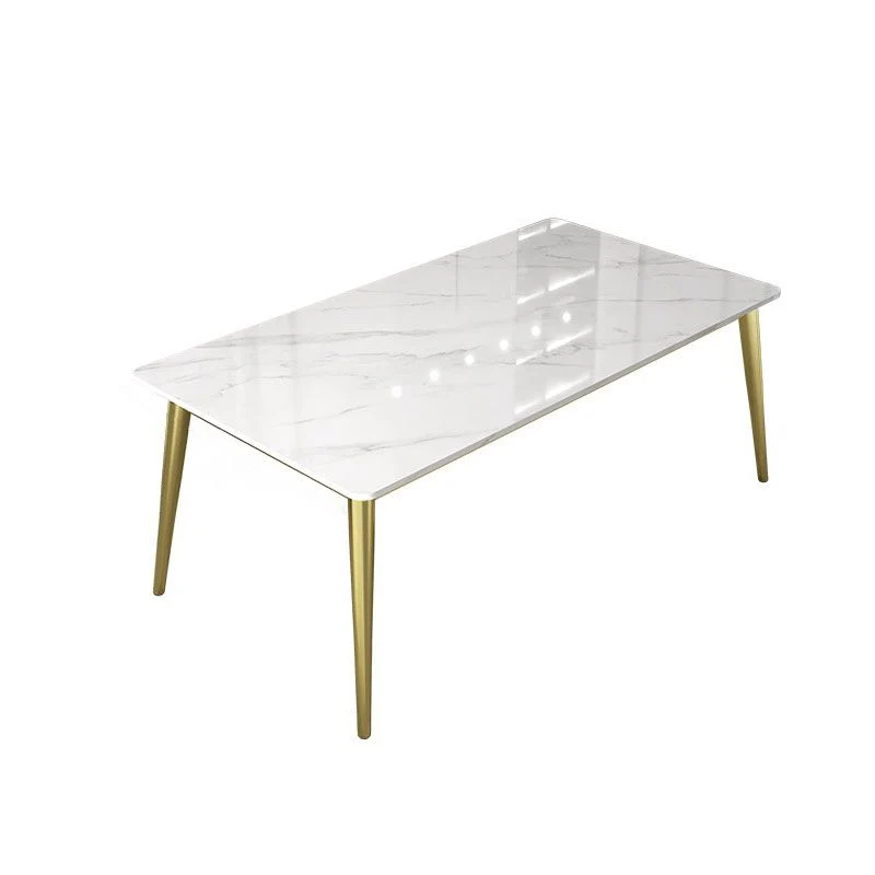 Set da pranzo nordico 1/5/6/7 pezzi Tavolo da pranzo pietra sinterizzata con sedie pelle Clearhalo