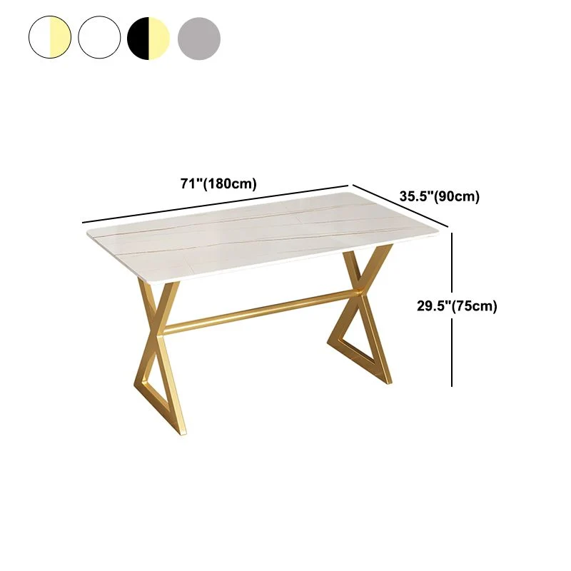 Set da pranzo nordico da 1/5/7 pezzi Tavolo da pranzo rettangolare pietra per sala da pranzo Clearhalo