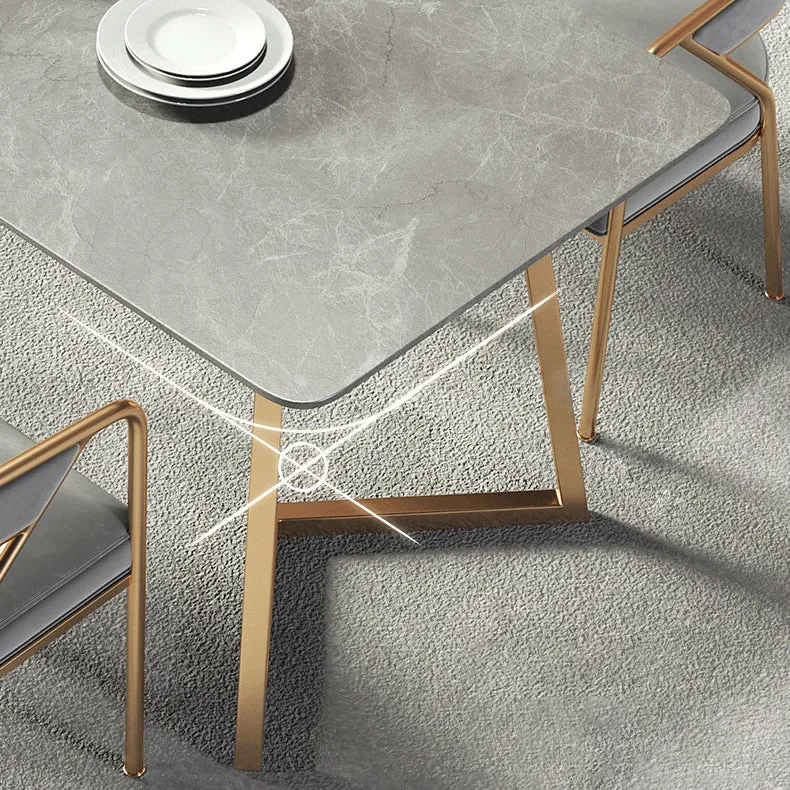Set da pranzo nordico da 1/5 pezzi Tavolo da pranzo rettangolare pietra per sala da pranzo Clearhalo