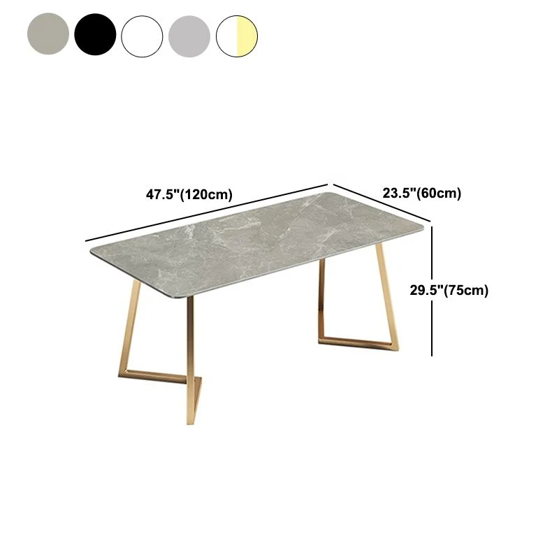 Set da pranzo nordico da 1/5 pezzi Tavolo da pranzo rettangolare pietra per sala da pranzo Clearhalo