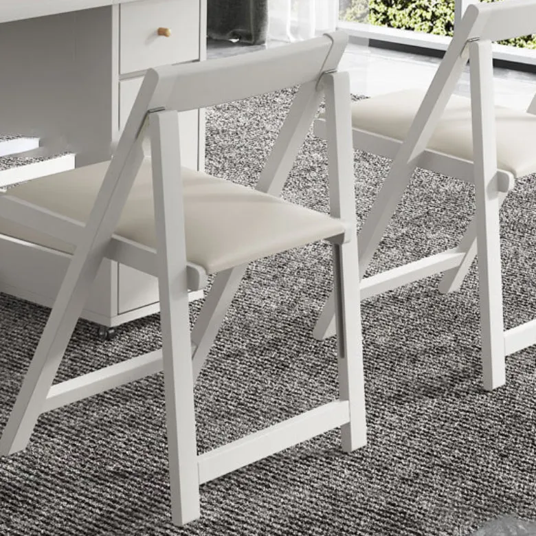 Set da pranzo pieghevole moderno rettangolare legno bianco da 3/5/7 pezzi per la casa Clearhalo