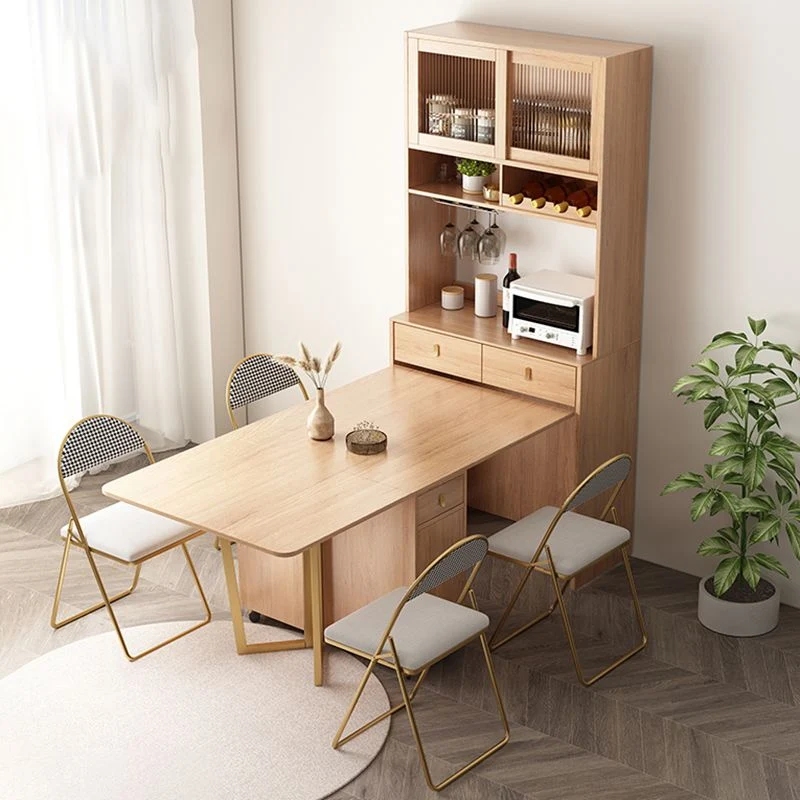 Set da pranzo pieghevole multiuso moderno legno da 1/3/5/7 pezzi per la casa Clearhalo