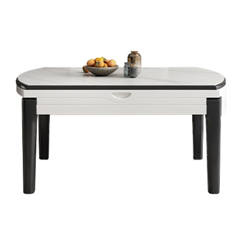Set da pranzo pietra bianca per cucina Set da tavolo da pranzo moderno pieghevole da 1/7 pezzi Clearhalo
