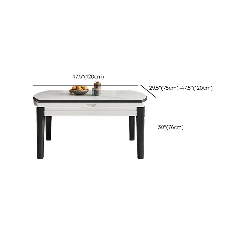 Set da pranzo pietra bianca per cucina Set da tavolo da pranzo moderno pieghevole da 1/7 pezzi Clearhalo