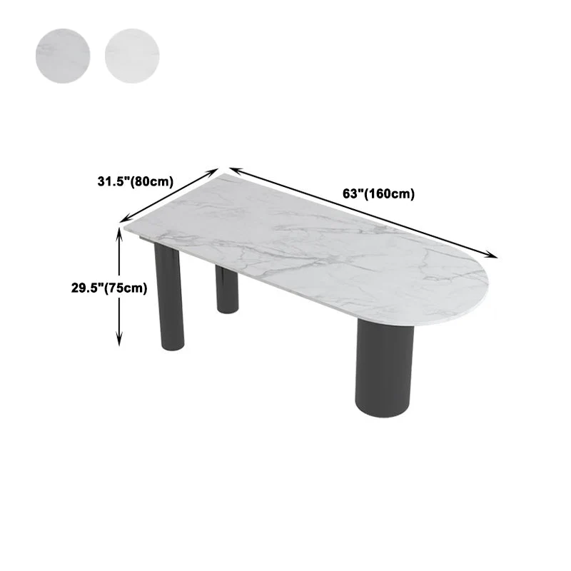 Set da pranzo pietra sinterizzata Glam Style Set da pranzo rettangolare 1/4/5/6 pezzi per sale da pranzo Clearhalo