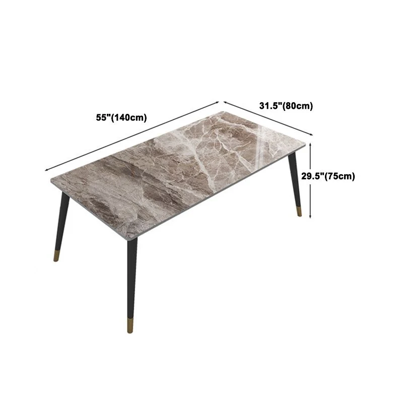 Set da pranzo pietra sinterizzata Glam Style Set da pranzo rettangolare 1/5/6/7 pezzi per sale da pranzo Clearhalo