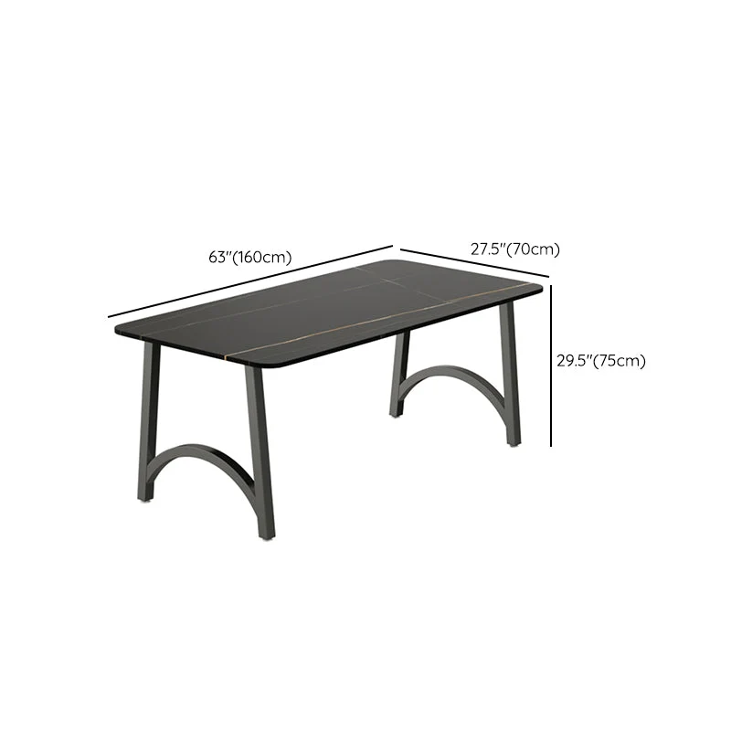 Set da pranzo pietra sinterizzata per mobili moderni 1/2/3/5/7/9 pezzi nero Clearhalo
