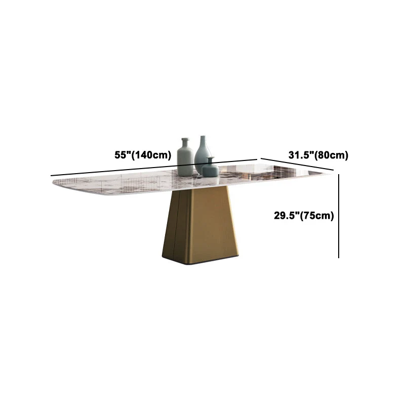 Set da pranzo pietra sinterizzata rettangolare stile Glam Set da pranzo da 1/2/5 pezzi per sale da pranzo Clearhalo