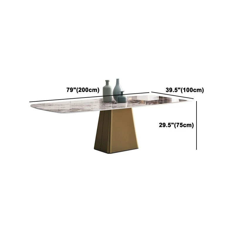 Set da pranzo pietra sinterizzata rettangolare stile Glam Set da pranzo da 1/2/5 pezzi per sale da pranzo Clearhalo