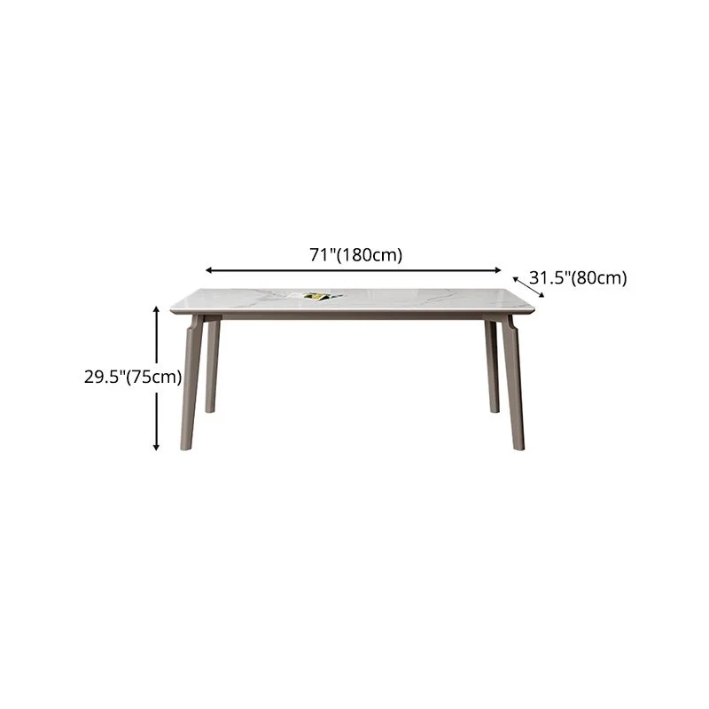 Set da pranzo pietra sinterizzata stile designer Set tavolo da pranzo rettangolare 1/2/4/5/7 pezzi Clearhalo