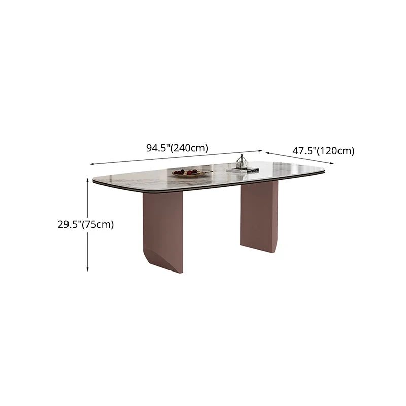 Set da pranzo pietra sinterizzata stile designer Set tavolo da pranzo rettangolare 1/3/4/5/7 pezzi Clearhalo