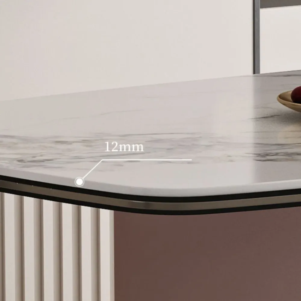 Set da pranzo pietra sinterizzata stile designer Set tavolo da pranzo rettangolare 1/3/4/5/7 pezzi Clearhalo