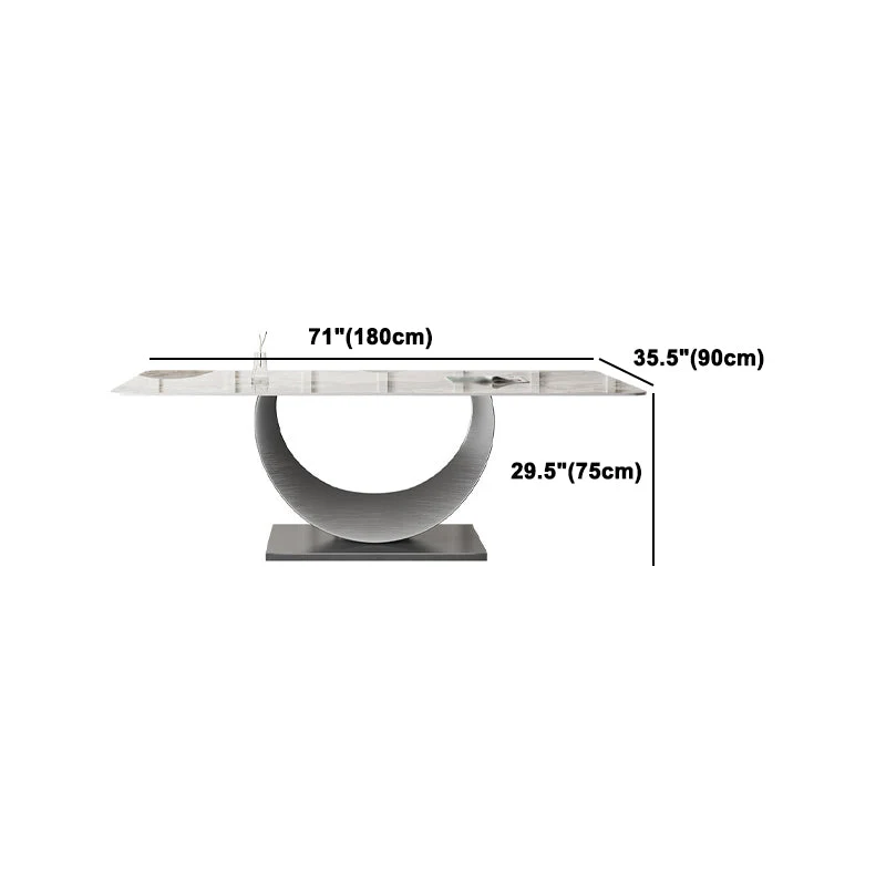 Set da pranzo pietra sinterizzata stile designer Set da tavolo rettangolare da 1/3/4/5/7 pezzi Clearhalo
