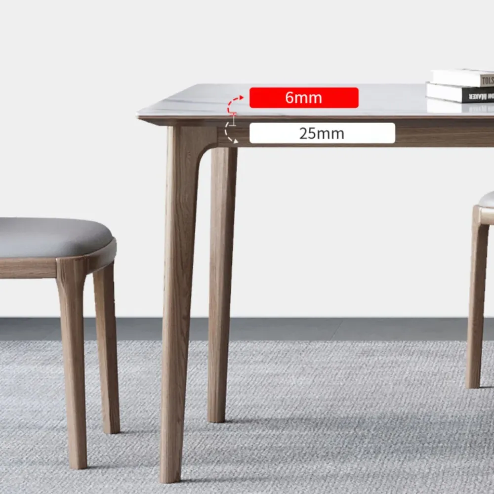Set da pranzo pietra sinterizzata stile designer Set tavolo da pranzo rettangolare 1/3/4/5/7 pezzi Clearhalo