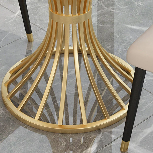 Set da pranzo pietra sinterizzata stile glam Set da pranzo da 1/2/4/5 pezzi Clearhalo