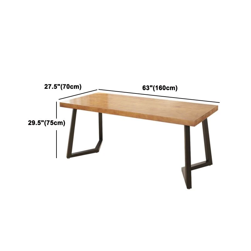 Set da pranzo rettangolare legno massello da 1/2/5/7 pezzi Set da tavolo da pranzo industriale colore naturale Clearhalo