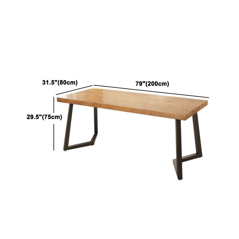 Set da pranzo rettangolare legno massello da 1/2/5/7 pezzi Set da tavolo da pranzo industriale colore naturale Clearhalo