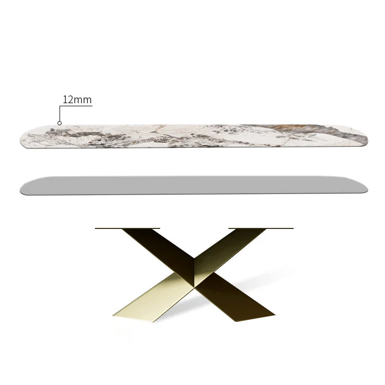 Set da pranzo rettangolare pietra sinterizzata Nordic Glam Set da pranzo da 1/3/4/5/6/7 pezzi Clearhalo