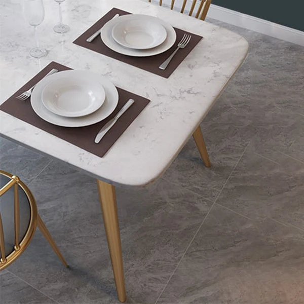 Set da pranzo rettangolare stile glam Set da pranzo da 1/5/6 pezzi per sale da pranzo Clearhalo