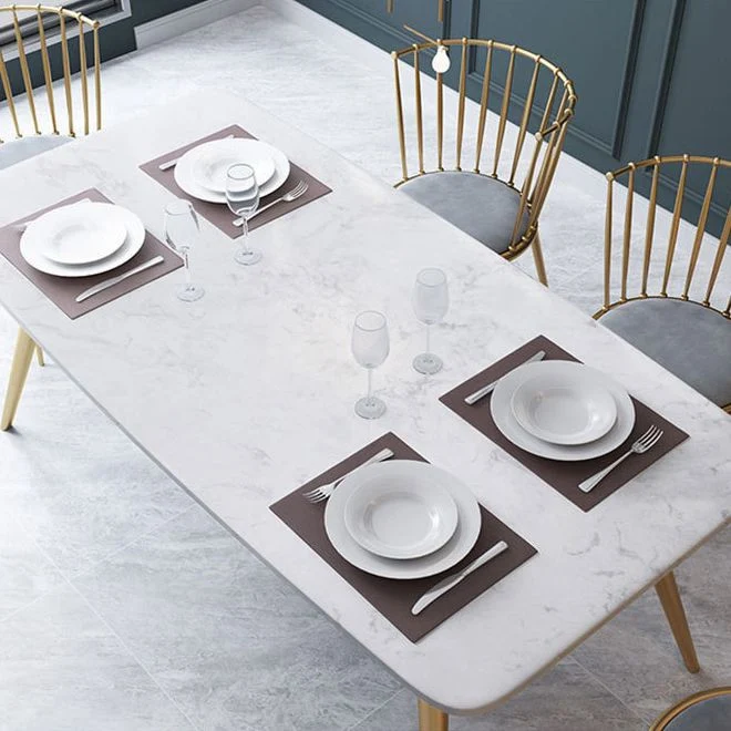Set da pranzo rettangolare stile glam Set da pranzo da 1/5/6 pezzi per sale da pranzo Clearhalo