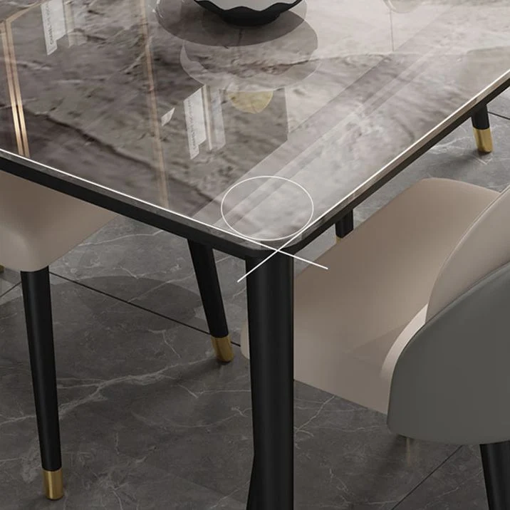 Set da pranzo rettangolare stile glam Set da pranzo da 1/2/5/7 pezzi per sale da pranzo Clearhalo