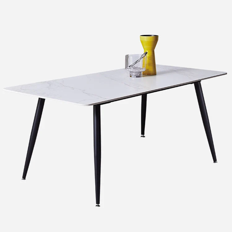 Set da pranzo rotondo pietra sinterizzata stile moderno Set da pranzo da 1/4/5 pezzi Clearhalo