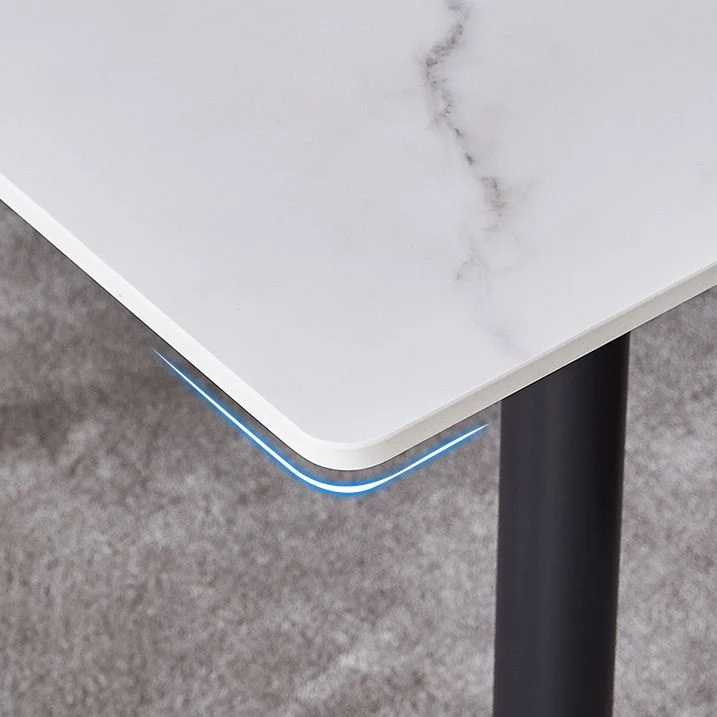Set da pranzo rotondo pietra sinterizzata stile moderno Set da pranzo da 1/4/5 pezzi Clearhalo