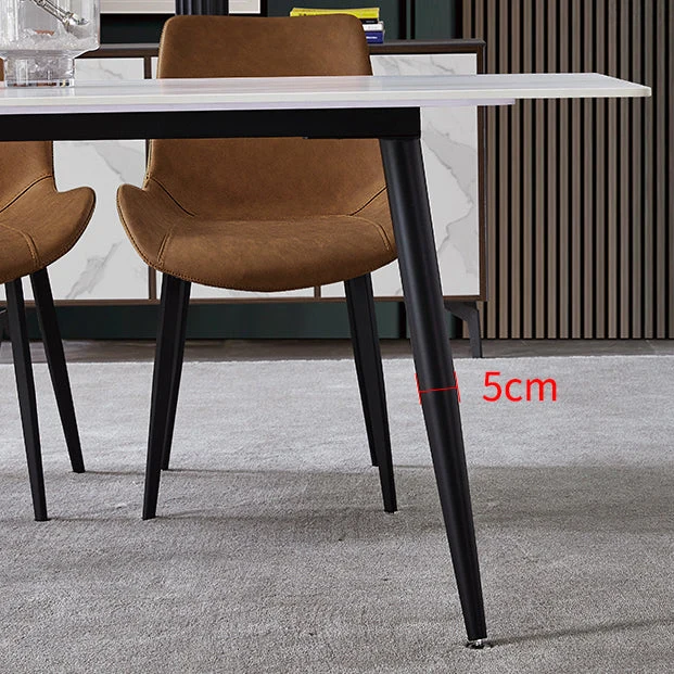 Set da pranzo rotondo pietra sinterizzata stile moderno Set da pranzo da 1/4/5 pezzi Clearhalo