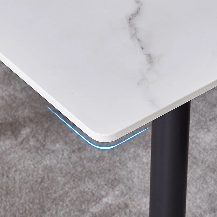 Set da pranzo rotondo pietra sinterizzata stile moderno Set da pranzo da 1/4/5 pezzi Clearhalo